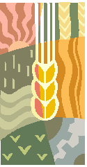 wheat sun and fields stylized drawing almost looks like a quilt